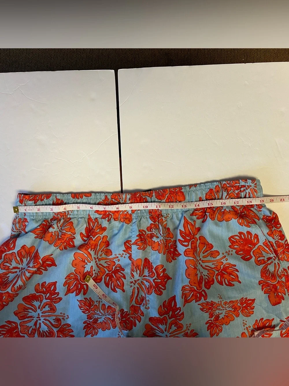 OP Ocean Pacific Men’s Swim Trunks XL Blue Coral Floral Hawaiian Beach